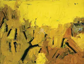 Raza, S.H. (Artist). Yellow Landscape, 1956 | Painting