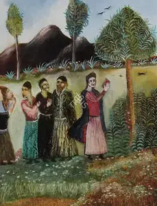 Sohail, Tasadduq (Artist). A Prince Reciting Poetry, Accompanied By Courtiers, n.d. | Painting