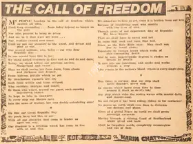 Chattopadhyay, Harindranath (Poet). The Call of Freedom. In <i>Blitz - India's Greatest Weekly.</i> p. 22. Bombay: R.K. Karanjia, 22 January 1977 | Poem | CinemaEducation | 00146076