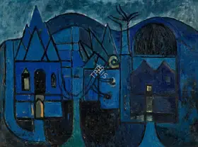 Chandra, Avinash (Artist). Blue Painting, 1959 | Painting