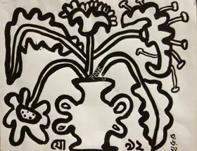 Chowdhury, Jogen (Artist). A Flower Vase, 1992 | Painting
