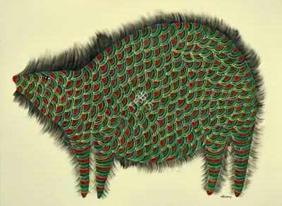 Tekam, Narmada (Artist). Sloth Bear, 2016 | Painting