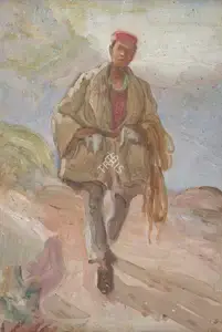 Karmakar, Prahlad (Artist). Himalayan Boy, n.d. | Painting