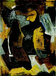 Husain, M.F. (Artist). Untitled (Basket Weavers), c.1950s | Painting