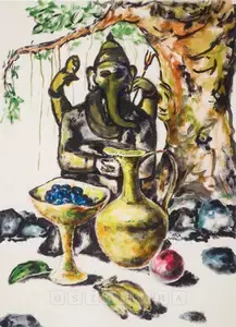 Ara, K.H. (Artist). Untitled (Ganesha), n.d. | Painting