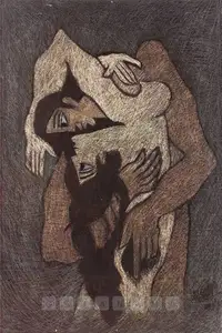 Sadequain (Artist). Couple Embracing, 1976 | Painting