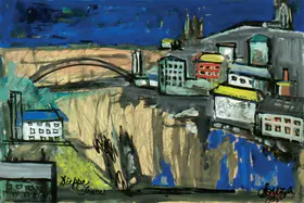 Souza, F.N. (Artist). Dieppe, France, n.d. | Drawing