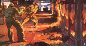 Langhammer, Walter (Artist). Steel Worker, 1944 | Painting