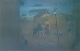 Arya, Badri Nath (Artist). Winter Night, 1968 | Painting