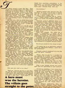 A Hero must woo the heroine. The Villain goes straight to the point. In <i>Sunday.</i> 2(26), p. 23. Calcutta: Ananda Bazar Patrika, 08 September 1974 | Conversation | CinemaEducation | 00802343