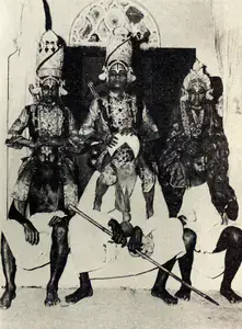 Unknown (Photographer). The Svarupas on the Shoulders of the Volunteers who will carry them from location to location, n.d. | Contemporary Photograph