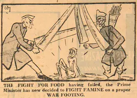 Chatterjee, Basu (Cartoonist). The Fight for Food, 1951 | Cartoons