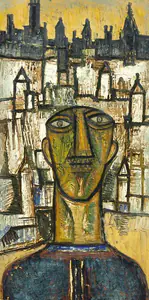 Souza, F.N. (Artist). Head in Landscape, 1958 | Painting