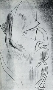 Chavda, Shiavax (Artist). Old Man, 1944 | Drawing