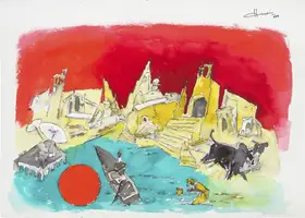 Husain, M.F. (Artist). Untitled (Varanasi), 2006 | Painting