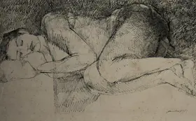 Naqsh, Jamil (Artist). Untitled (Reclining Nude), 1989 | Painting