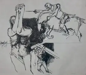 Das, Arup (Artist). Untitled (Conflict), 1969 | Drawing