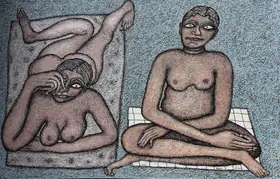 Chowdhury, Jogen (Artist). The Couple, 2002 | Drawing
