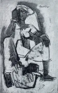 Husain, M.F. (Artist). Banana-Seller, 1951 | Painting