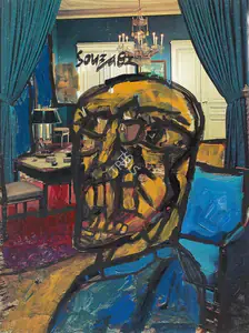 Souza, F.N. (Artist). Untitled (Man dressed in blue), 1982 | Painting