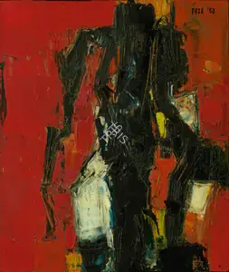 Raza, S.H. (Artist). Untitled (Maison Rouges), 1958 | Painting