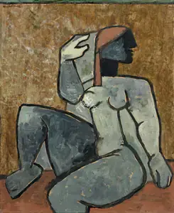 Husain, M.F. (Artist). Untitled (Woman), 1953 | Painting