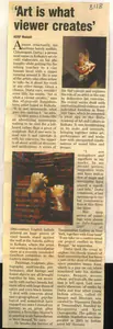 Mukesh, ASRP (Reporter). Art is what Viewer Creates, 07 October 2008 | Newspaper Clipping | 00850059
