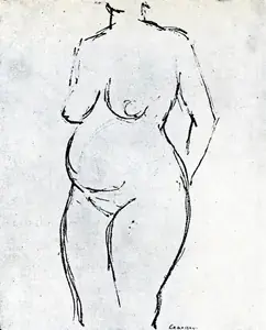 Claessen, George (Artist). Standing Female Nude, n.d. | Drawing