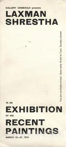 Shreshtha, Laxman (Artist). Laxman Shreshtha, 1976 | Solo Exhibition Catalogue | 00876090