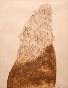 Khanna, Krishen (Artist). Untitled (Profile), n.d. | Drawing