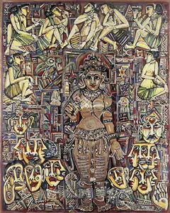 Suriyamoorthy, M.S. (Artist). Thoughts Of Temple, 1986 | Painting