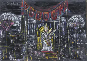 Souza, F.N. (Artist). Pope Paul VI in St. Peter's Square, 1963 | Painting