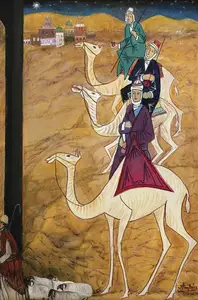 Adhikari, Jhupu (Artist). Three Wise Men, 2012 | Painting