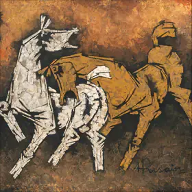 Husain, M.F. (Artist). Two Horses, n.d. | Painting