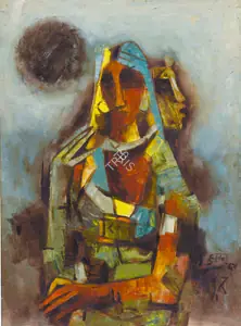 Husain, M.F. (Artist). Hajera, 1964 | Painting