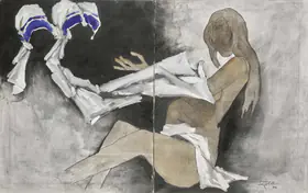 Husain, M.F. (Artist). Untitled (Mother Teresa I), 1980 | Painting