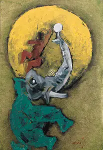 Husain, M.F. (Artist). Gajagamini, n.d. | Painting