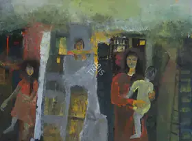 Burman, Jayshri (Artist). Untitled (Mother & Child), n.d. | Painting