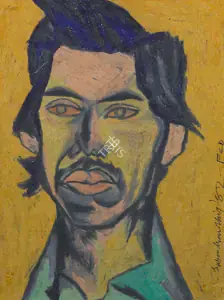 Nair, Surendran (Artist). Untitled (Portrait of C.K. Rajan), 1982 | Painting