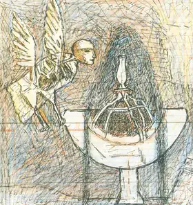 Pyne, Ganesh (Artist). Crossing The Fountain, 1992 | Drawing