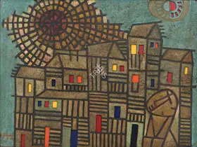 Sagara Piraji Artist Untitled Mixed media on wood 1964 Painting EconomicsArt 00870682