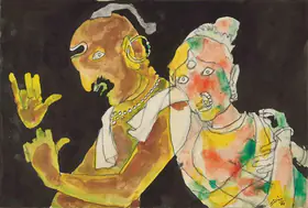 Husain, M.F. (Artist). A Work from the Ghashiram Kotwal Series, 1989 | Painting