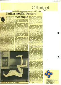 Majumder, Manasij (Writer). Indian Motifs, Western Technique, 26 July 1989 | Newspaper clipping | 00635232