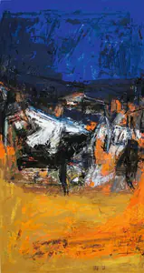 Raza, S.H. (Artist). Untitled (Landscape), 1958 | Painting