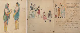 Dhurandhar, M.V. (Artist). Maharastrian Women (Double-Sided), 1920 | Painting