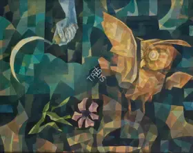 Ghosh, Shili (Artist). Untitled (The Owl and the Sickle), 1992 | Painting
