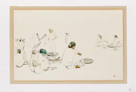 Ara, K.H. (Artist). Untitled (Market Scene), n.d. | Drawing