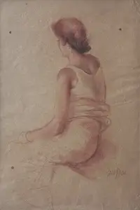 Das, Arup (Artist). Untitled (Seated Woman), n.d. | Painting