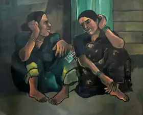 Aelay, Laxman (Artist). Untitled (Two Women), 2005 | Painting