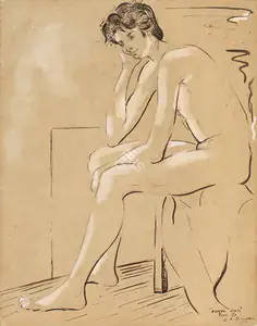 Sabavala, Jehangir (Artist). Garcon Assis, 1950 | Painting